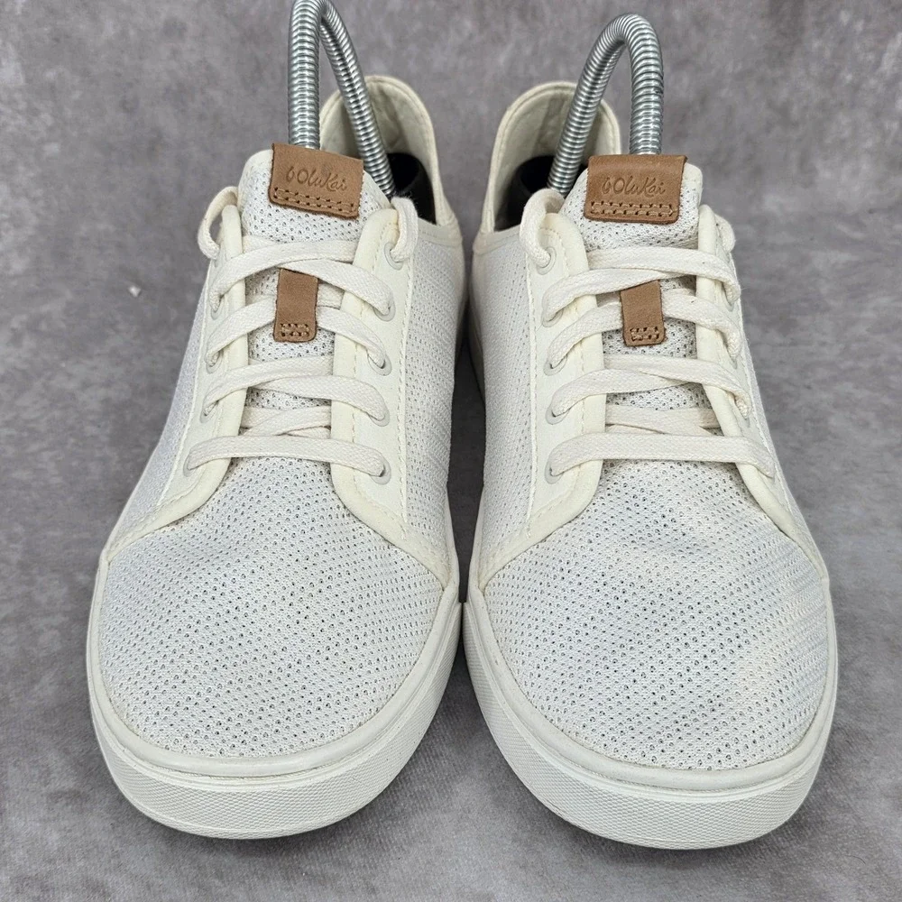 OluKai Pehuea Li White Perforated Mesh Slip On Sneaker Women's Size 9 Shoes